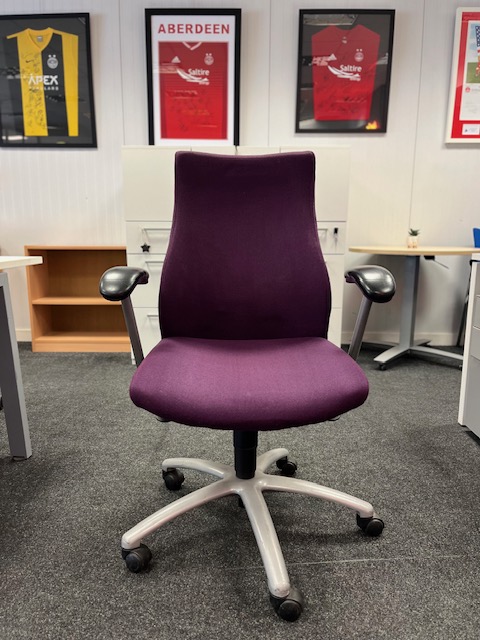 Purple high back operator chair