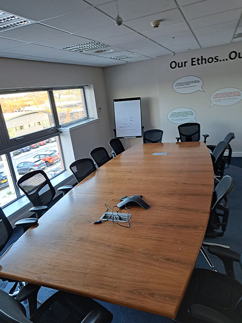 Large Solid Wood Boardroom Table
