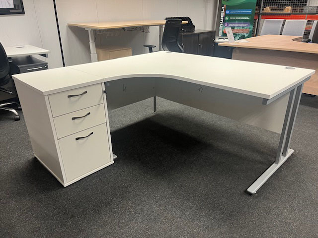 Workstation With Desk End Pedestal