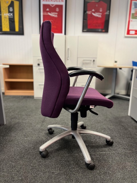 Purple high back operator chair